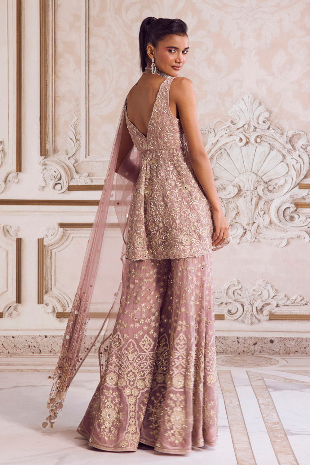 Champagne Rose Peplum Set - MARKET
