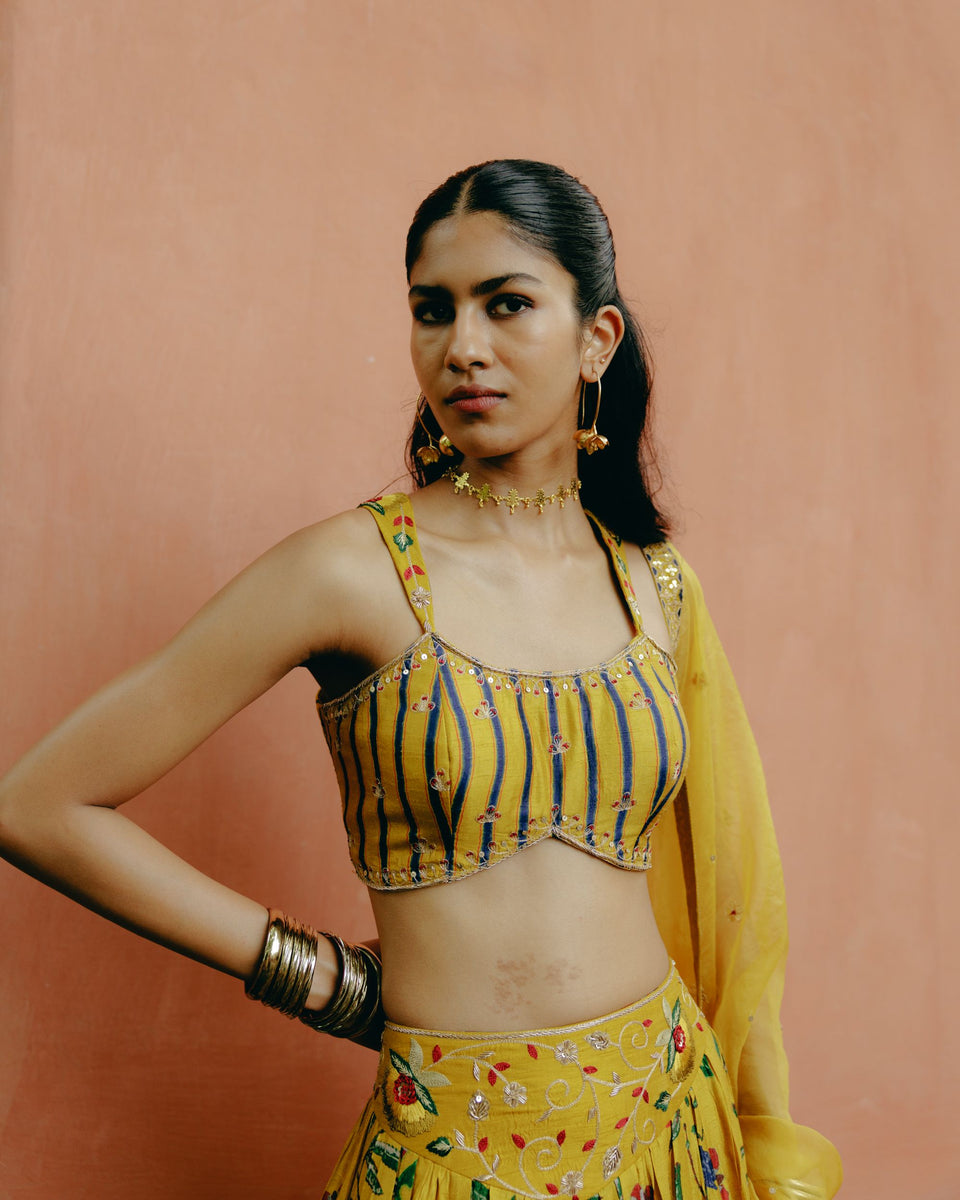 Sunflower Yellow Lehenga - MARKET