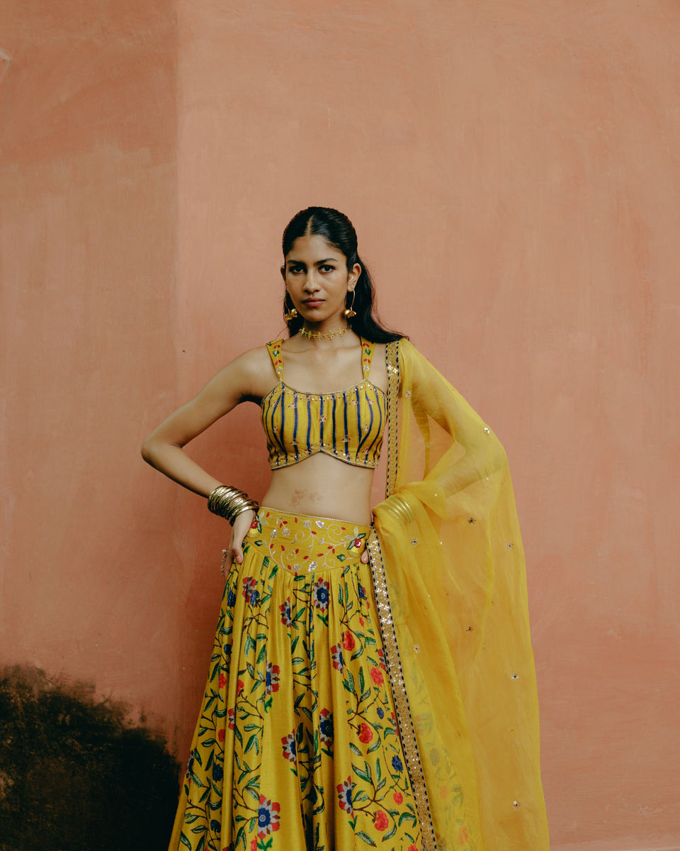 Sunflower Yellow Lehenga - MARKET