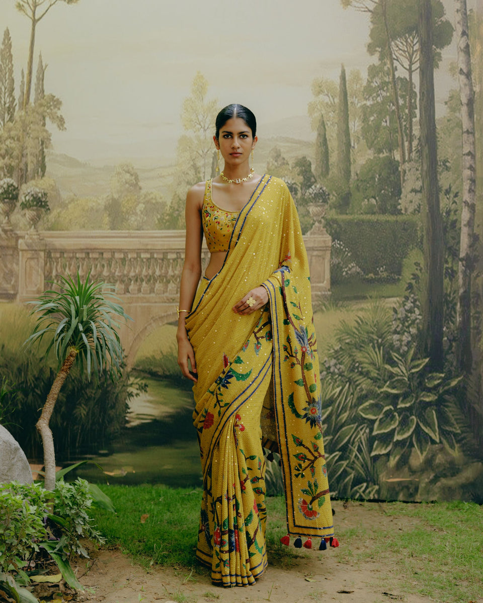 Sunflower Yellow Saree - MARKET