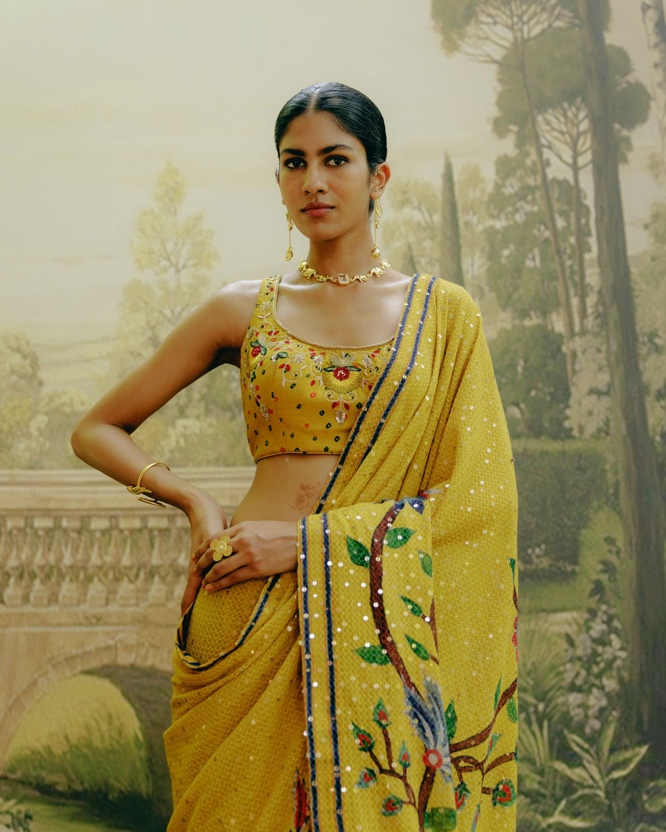 Sunflower Yellow Saree - MARKET