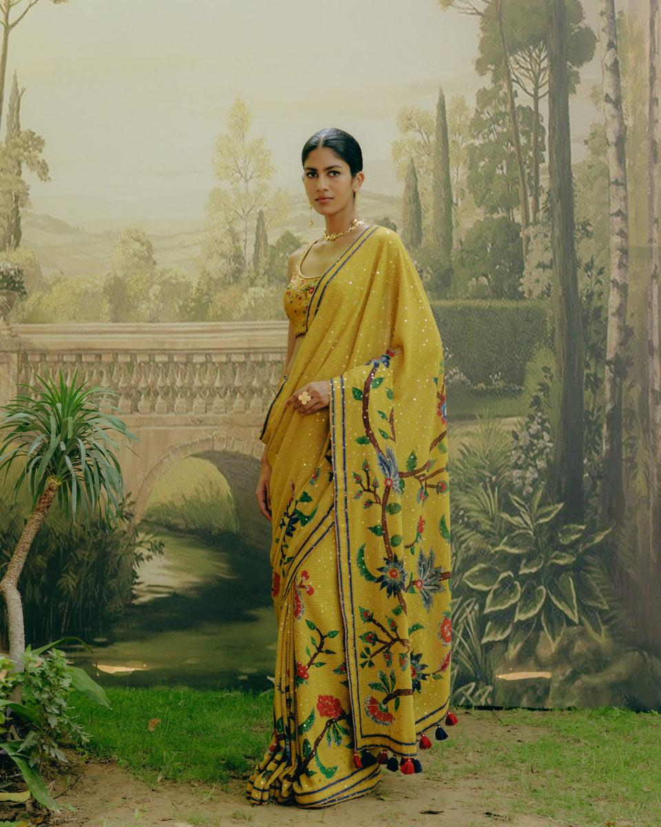 Sunflower Yellow Saree - MARKET