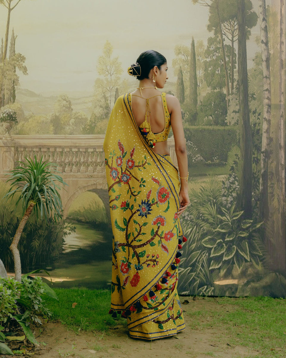 Sunflower Yellow Saree - MARKET