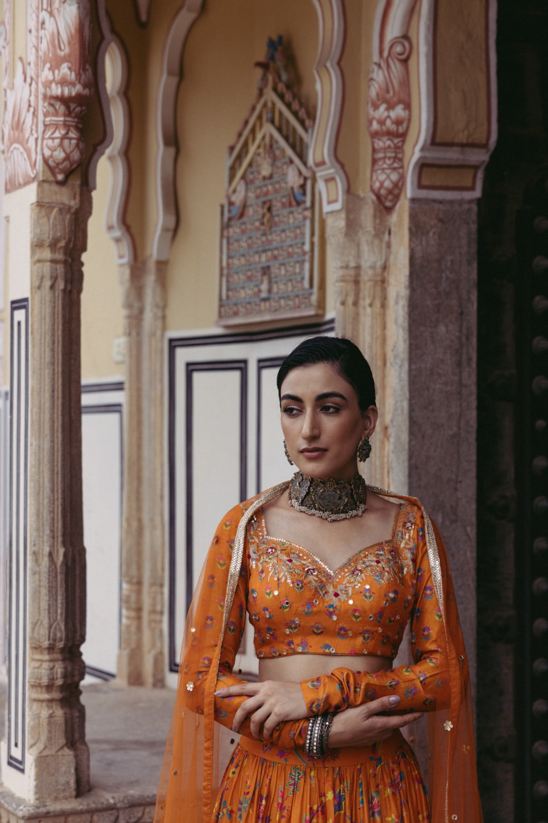 Tangerine Lehenga Set - MARKET