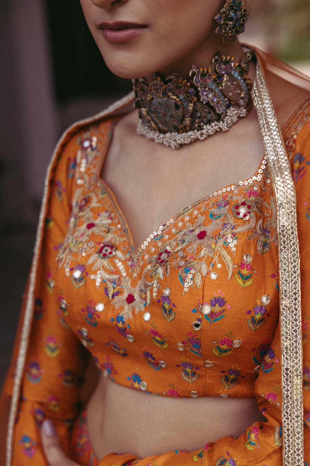 Tangerine Lehenga Set - MARKET