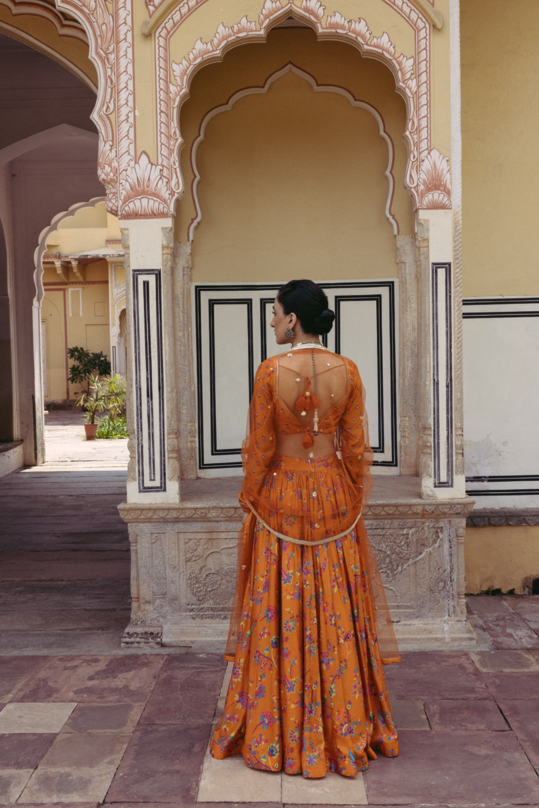 Tangerine Lehenga Set - MARKET
