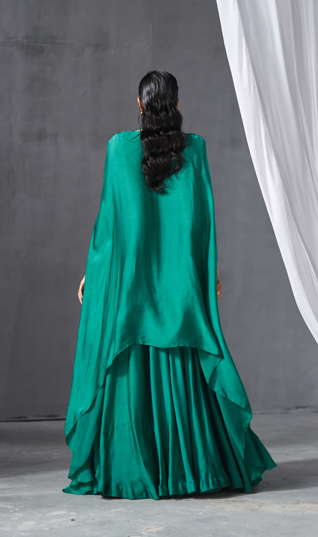 Teal Green Lehenga Cape Set - MARKET