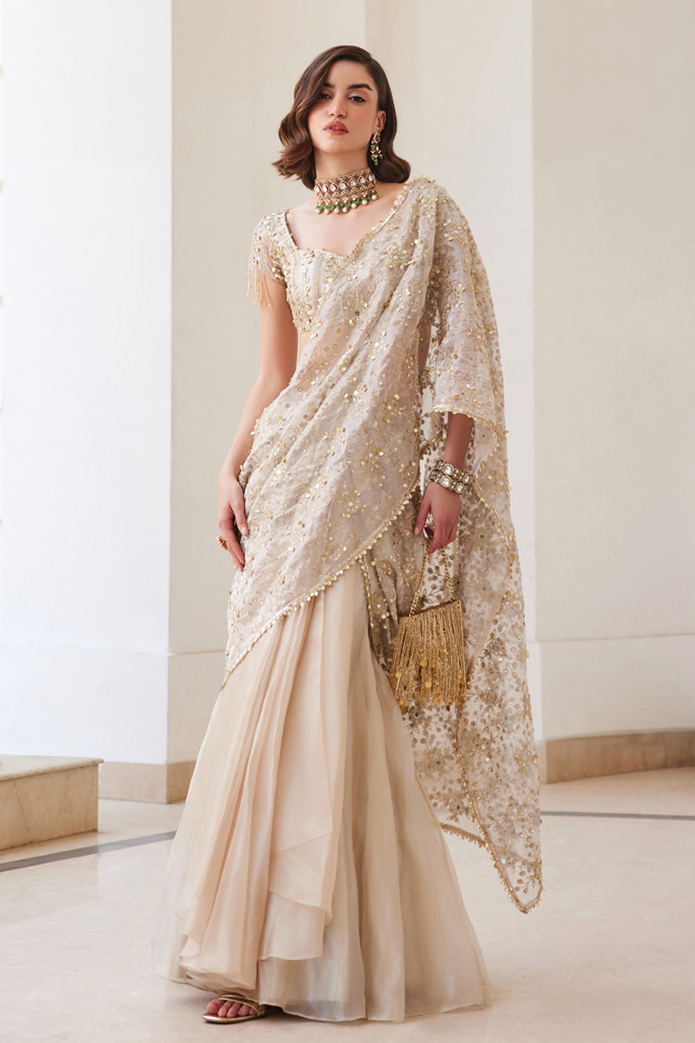 Tissure Pre Draped Saree - MARKET