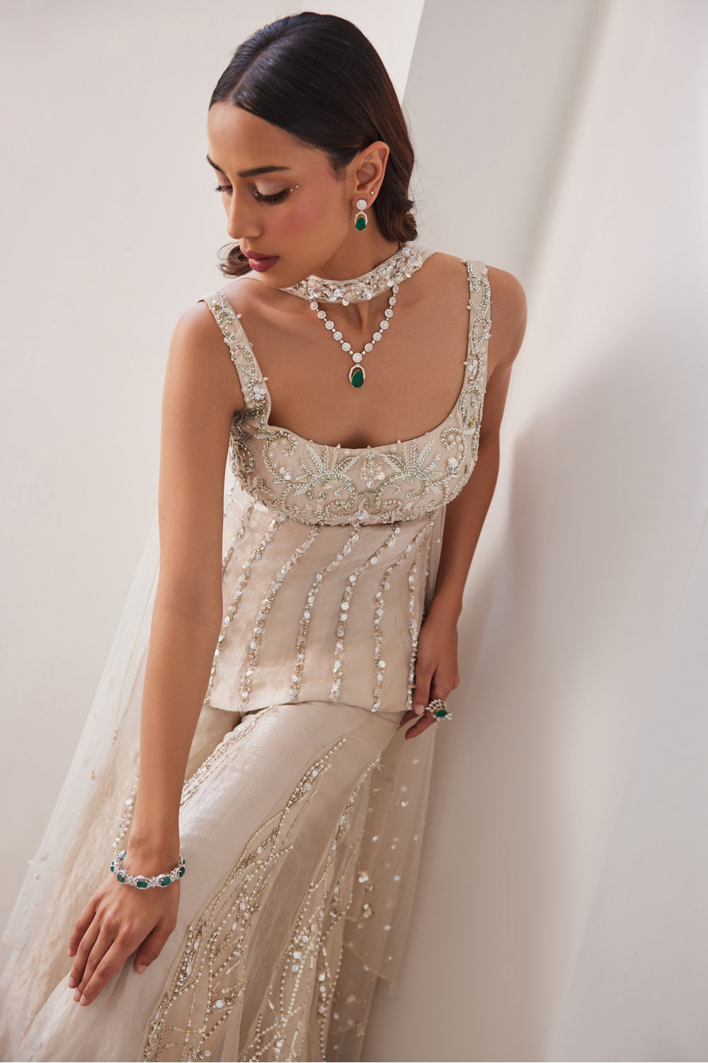 Tissure Sharara & Corset Set - MARKET