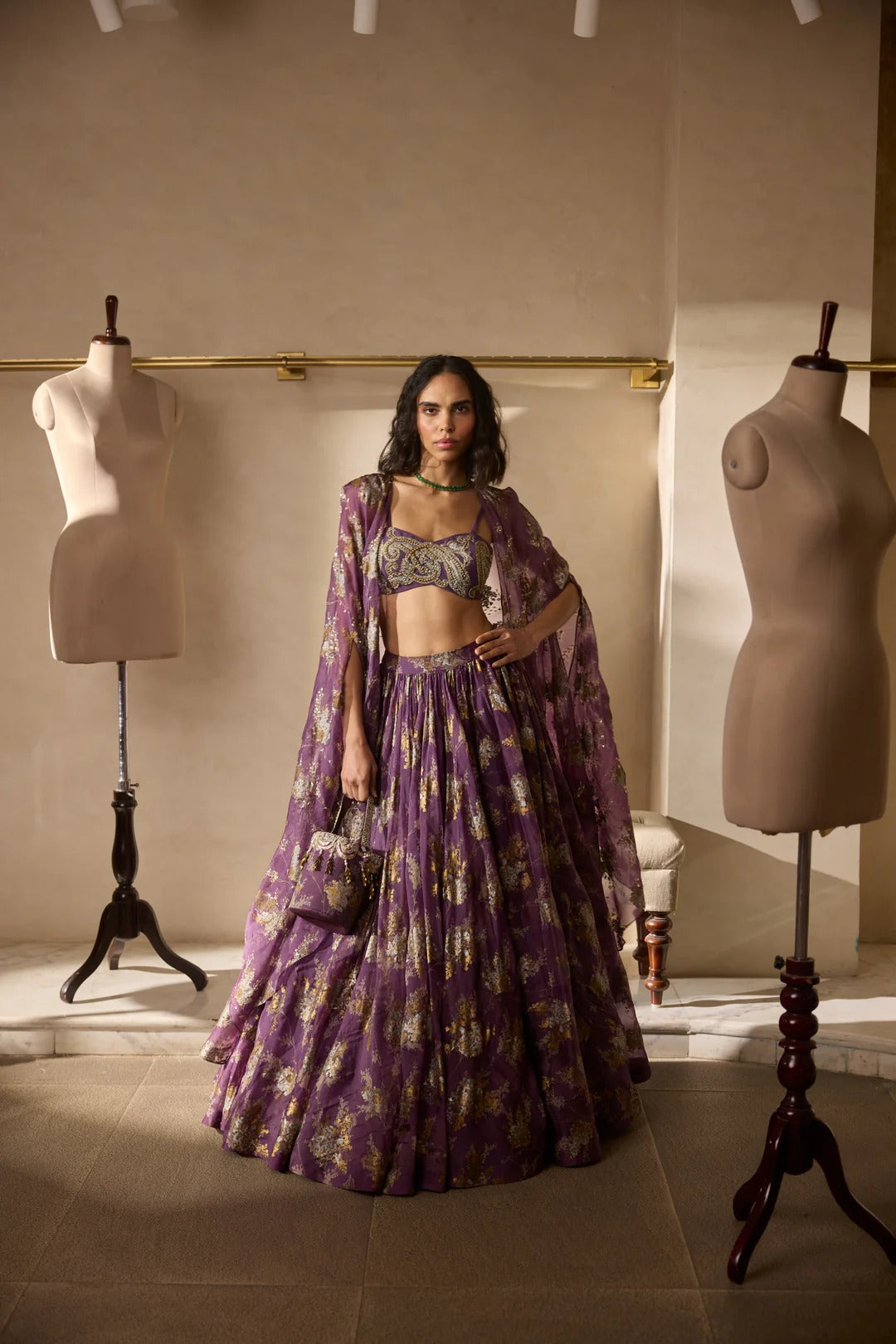 Twilight Lehenga & Cape Set - MARKET