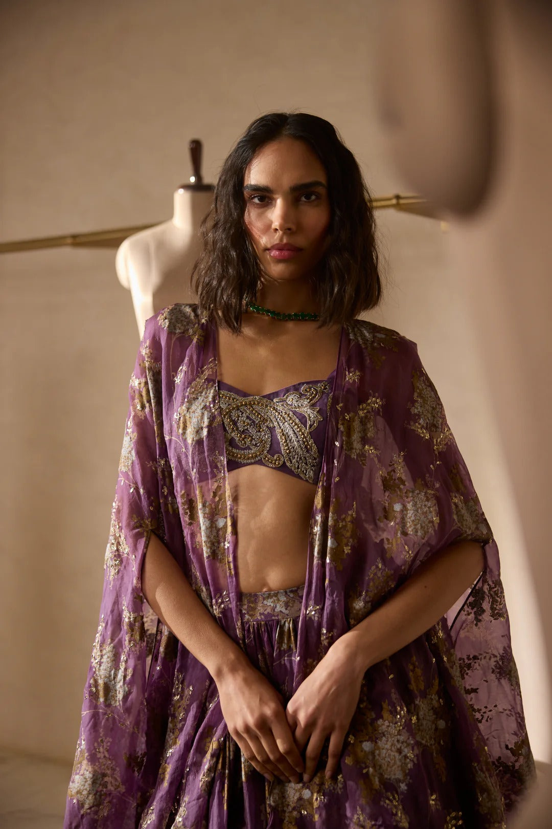 Twilight Lehenga & Cape Set - MARKET