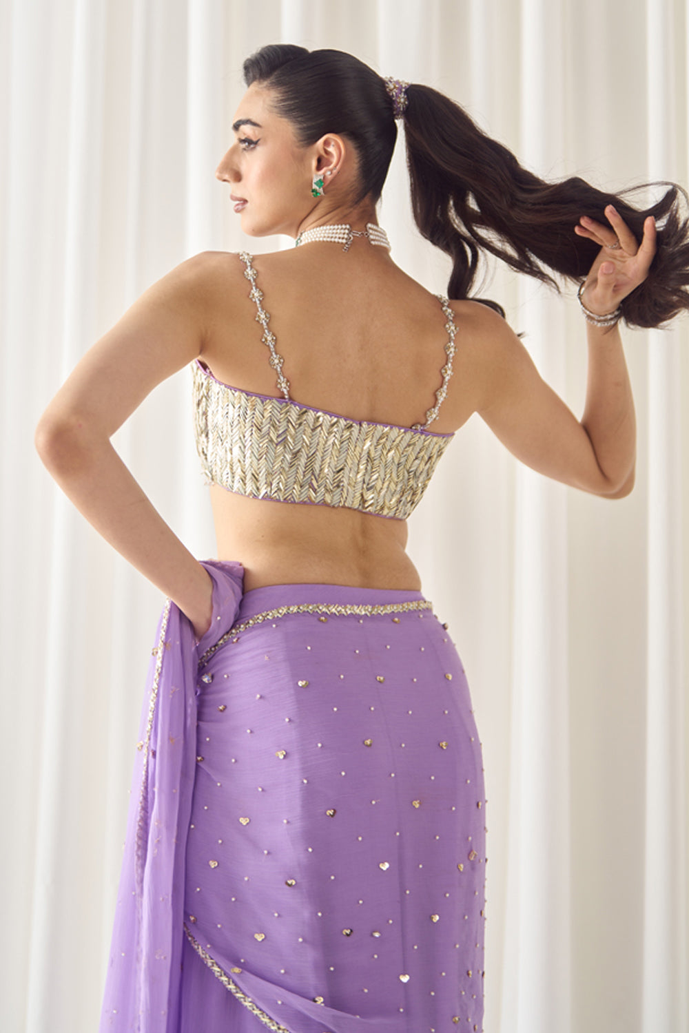 Lavender Pre-Stitched Saree With Blouse - MARKET
