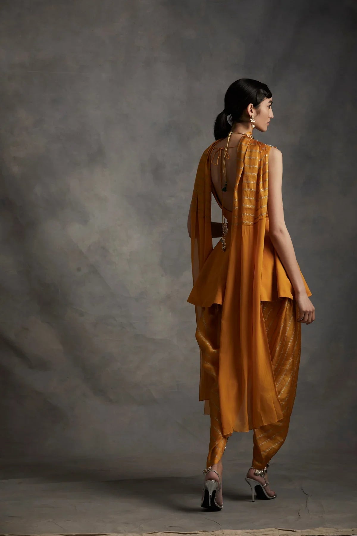 Haldi Embroidered Peplum & Dhoti - MARKET