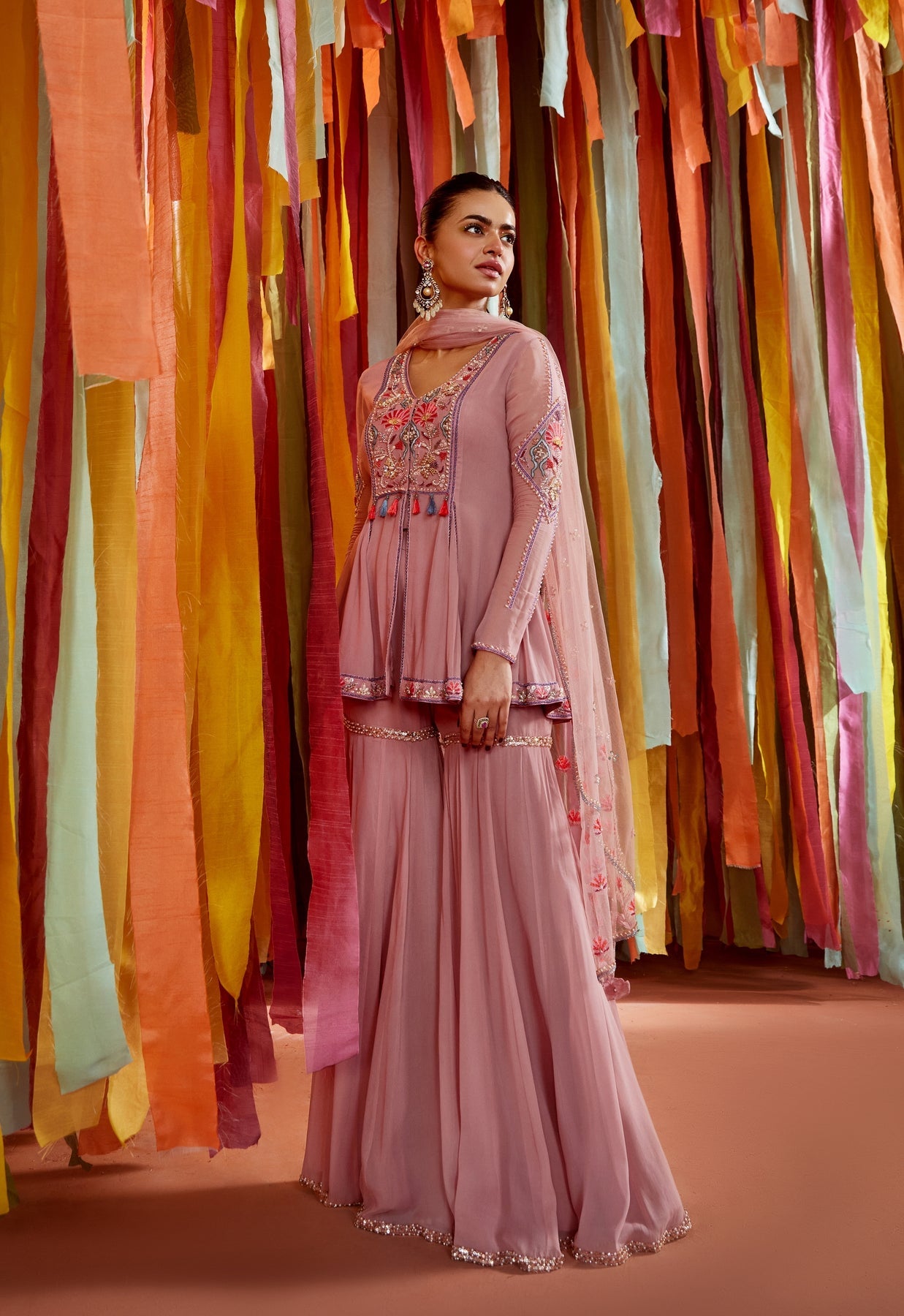 Mauve Kurta and Sharara Set - MARKET