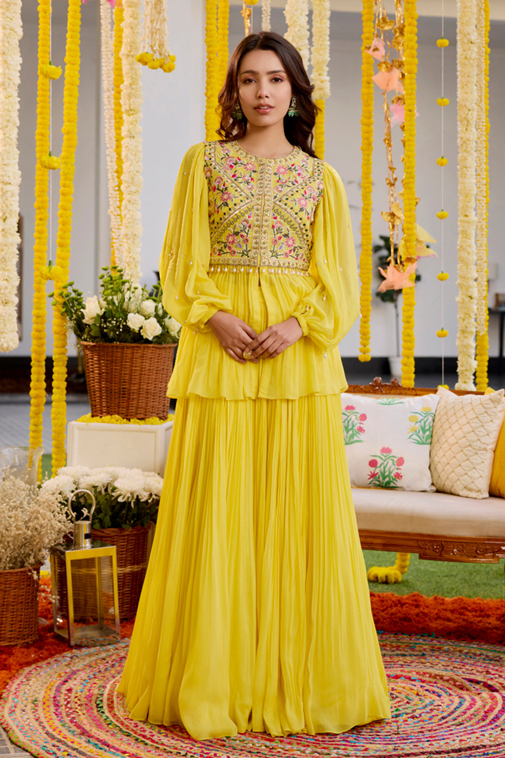 Sunshine Yellow Peplum & Skirt Set - MARKET