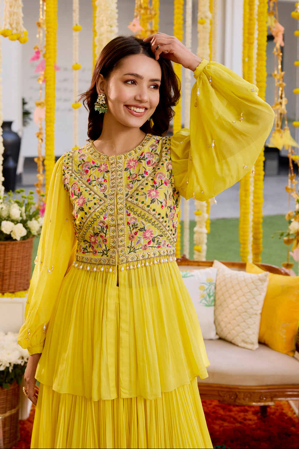 Sunshine Yellow Peplum & Skirt Set - MARKET