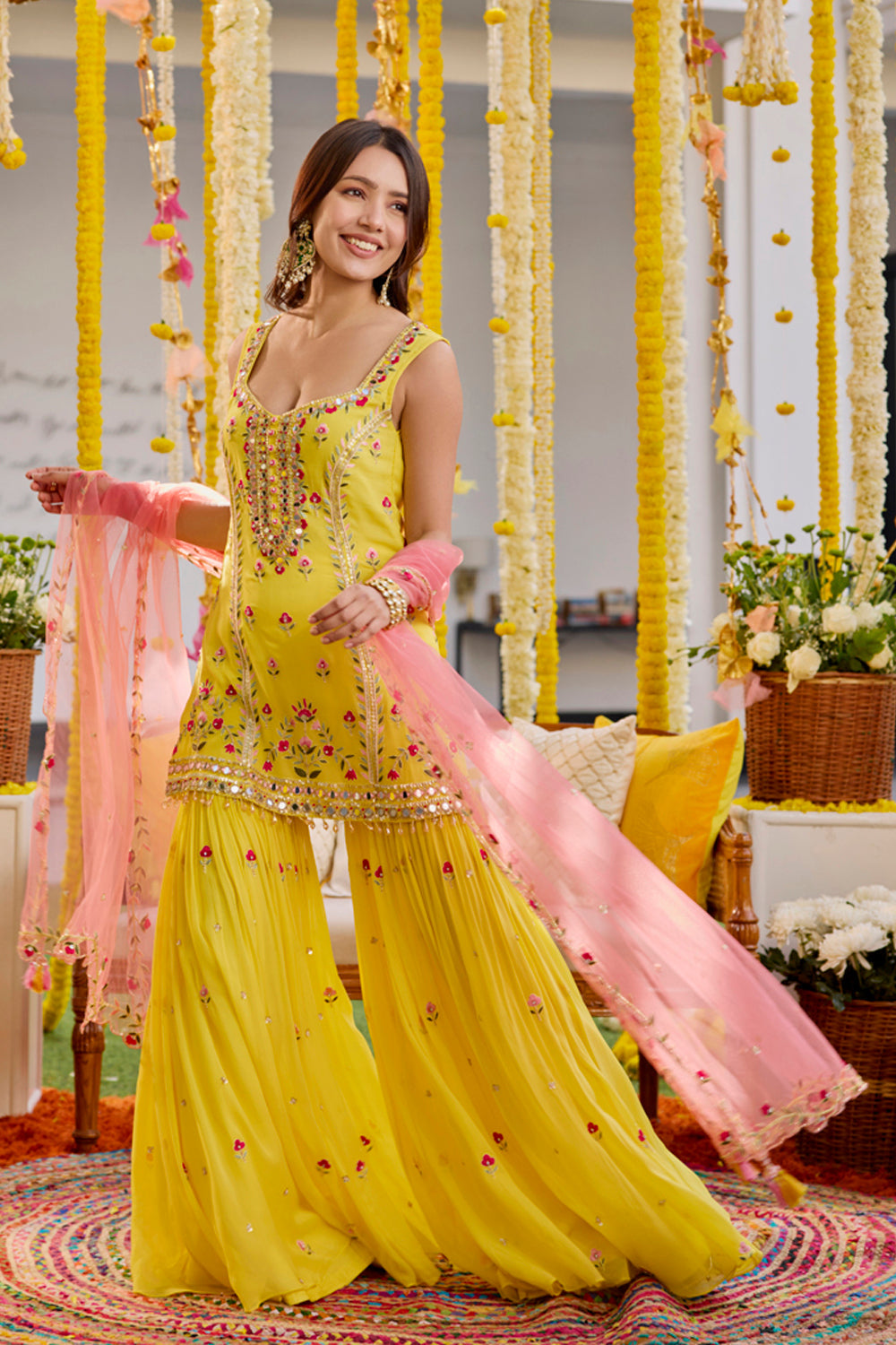 Sunshine Yellow Kurta and Sharara - MARKET