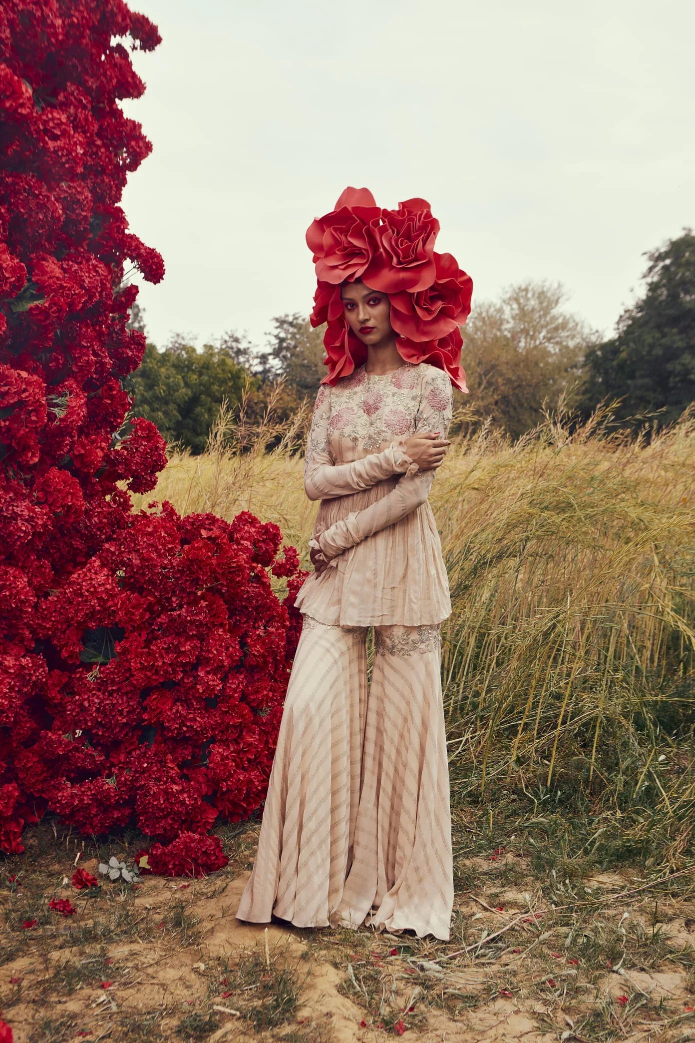 Nurekha Peplum and Sharara Set - MARKET