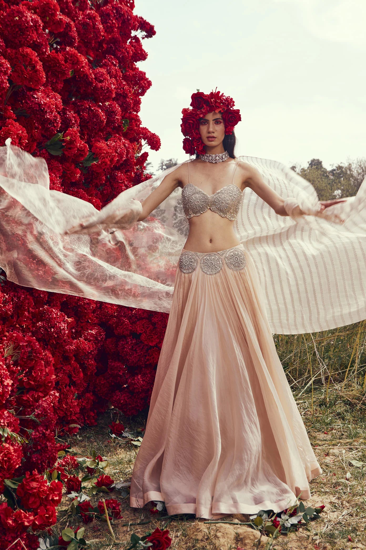 Champagne Tara-Nurekha Cape Set | Ready to Ship - MARKET