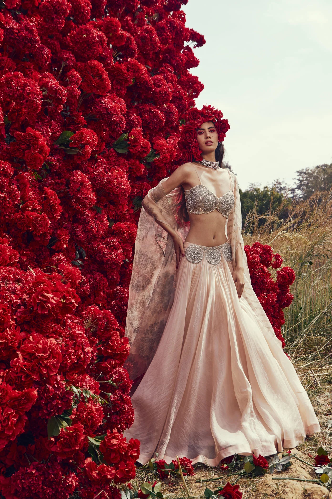 Champagne Tara-Nurekha Cape Set | Ready to Ship - MARKET