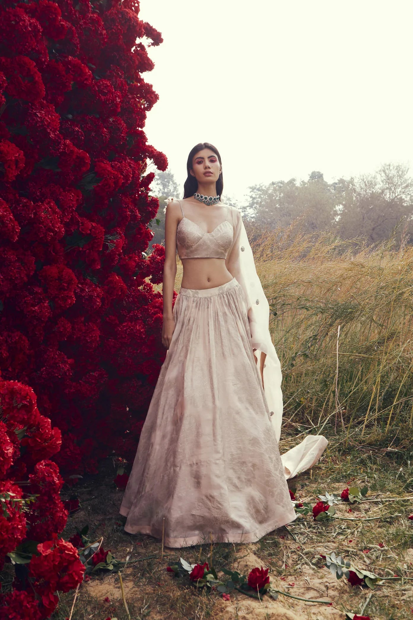 Champagne Tara Lehenga Set - MARKET