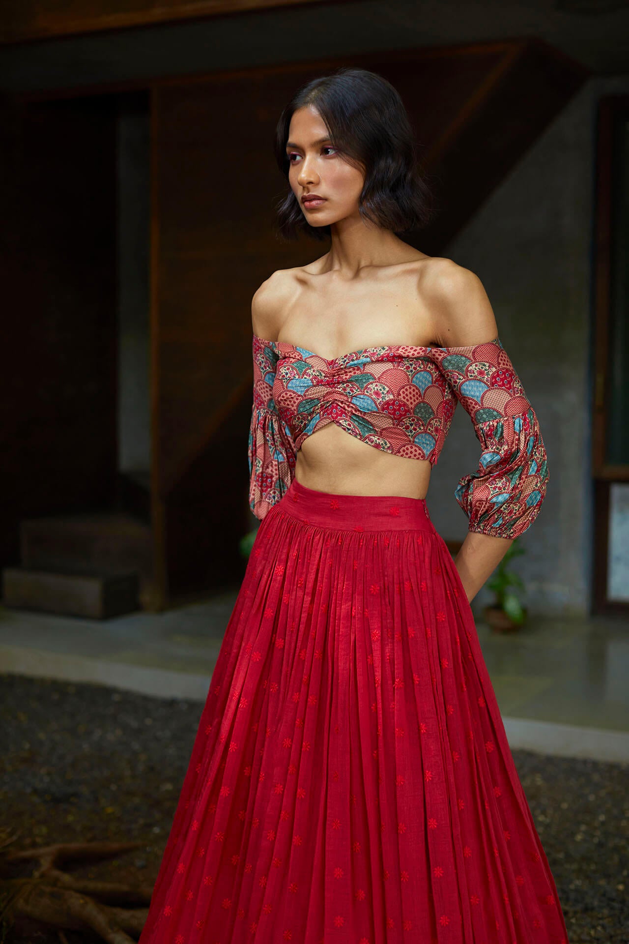 Off-Shoulder Lengha Set - MARKET