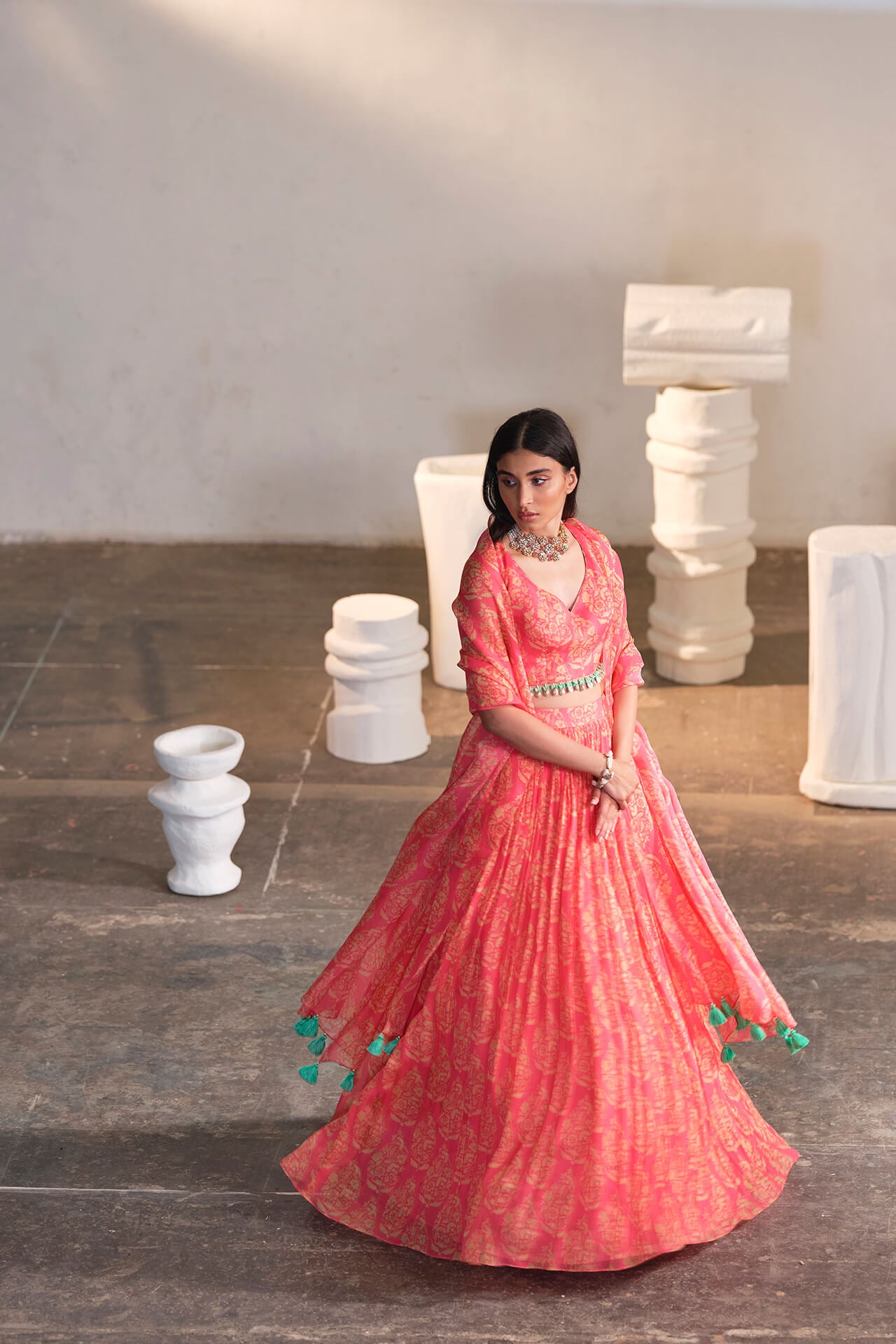 Pink Rose Lengha - MARKET