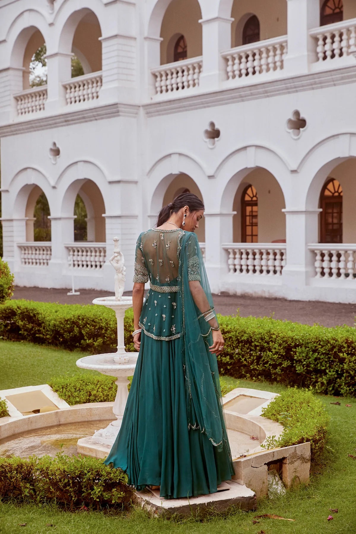 Teal Green Peplum Lehenga - MARKET