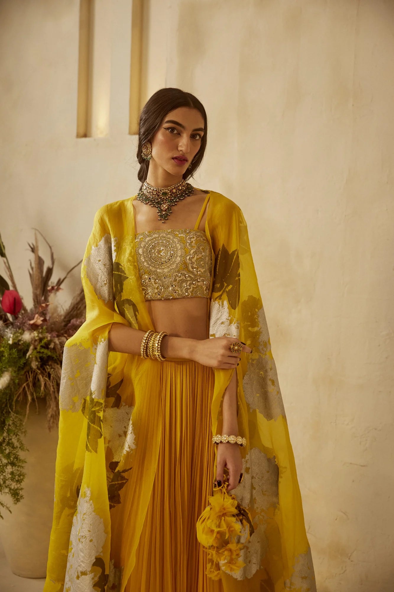 Yellow Dahlia Cape Set - MARKET