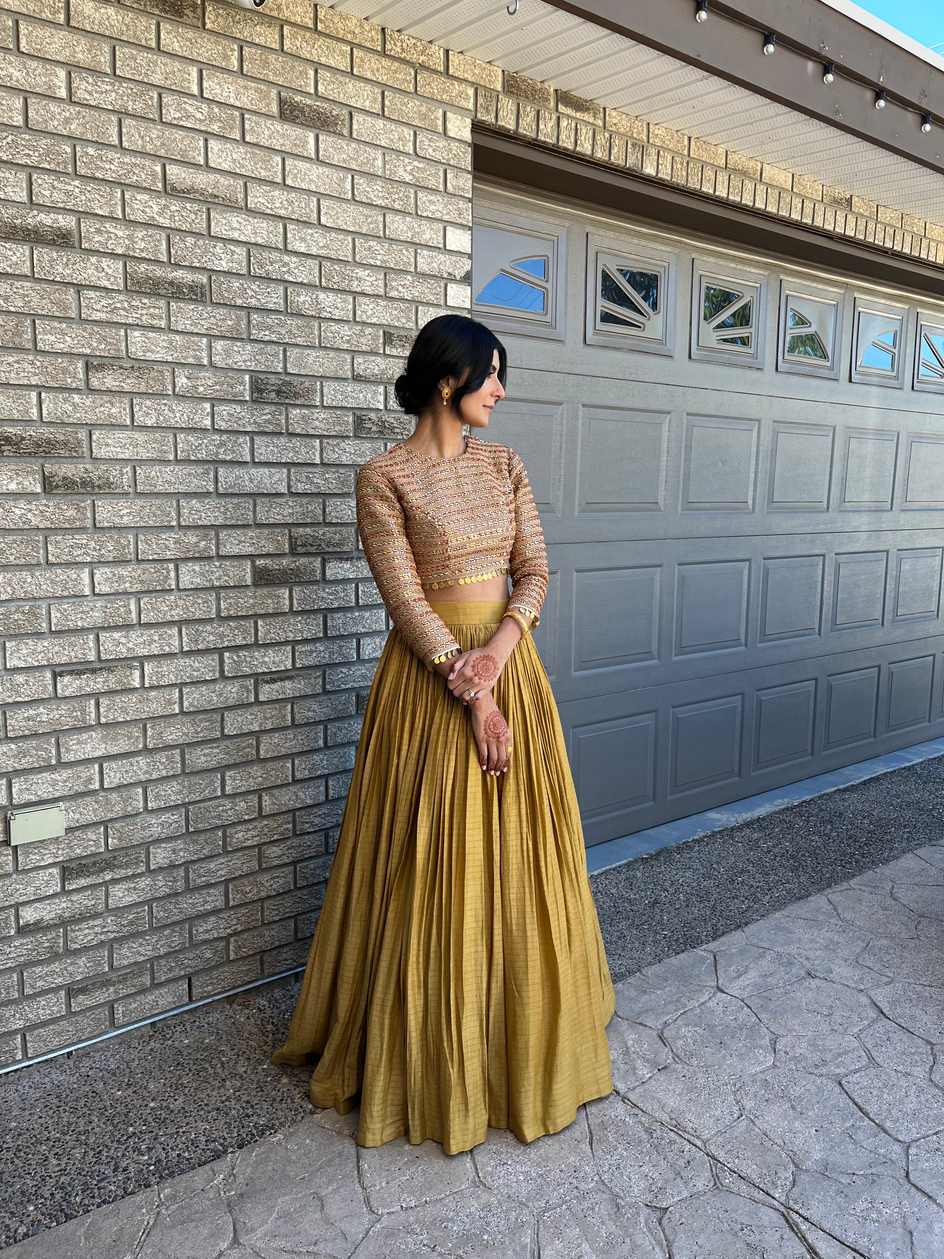 Gold Embroidered Lengha - MARKET