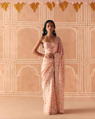 Blush Pink Saree + Corset - MARKET