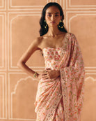 Blush Pink Saree + Corset - MARKET