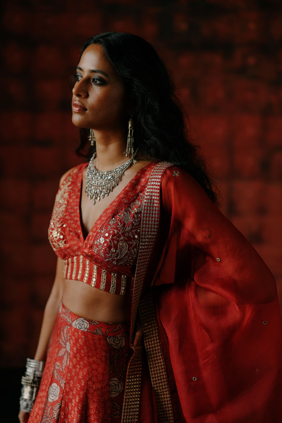 Brick Red Lehenga - MARKET