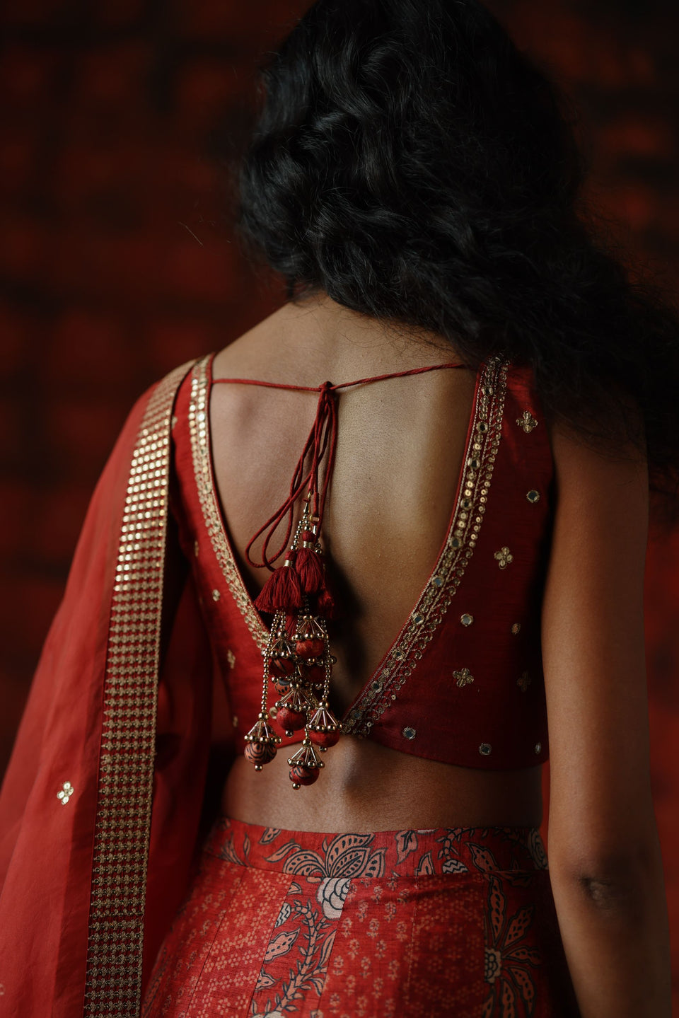 Brick Red Lehenga - MARKET