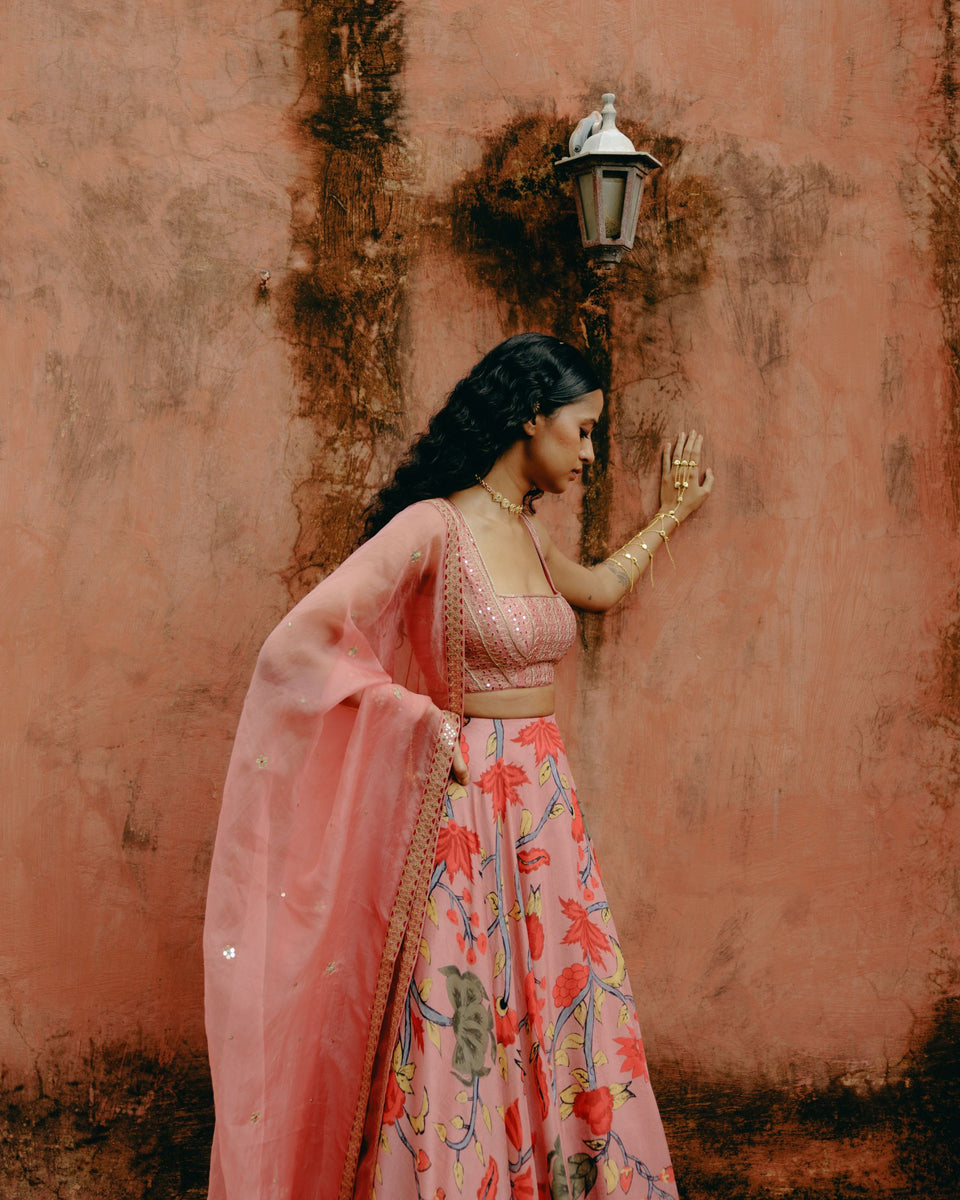 Dusty Rose Ombre Lehenga | Ready to Ship - MARKET