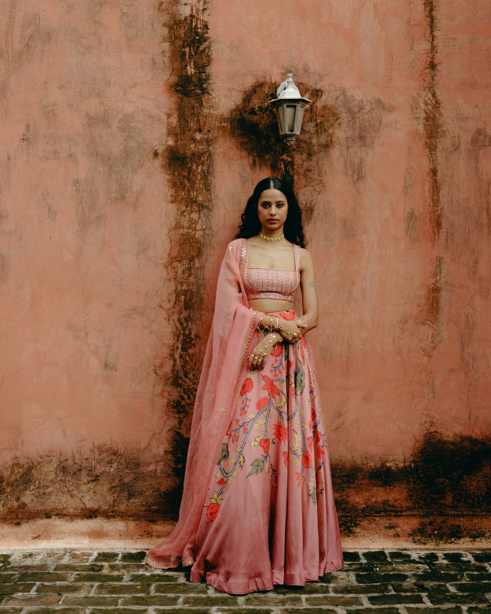Dusty Rose Ombre Lehenga | Ready to Ship - MARKET