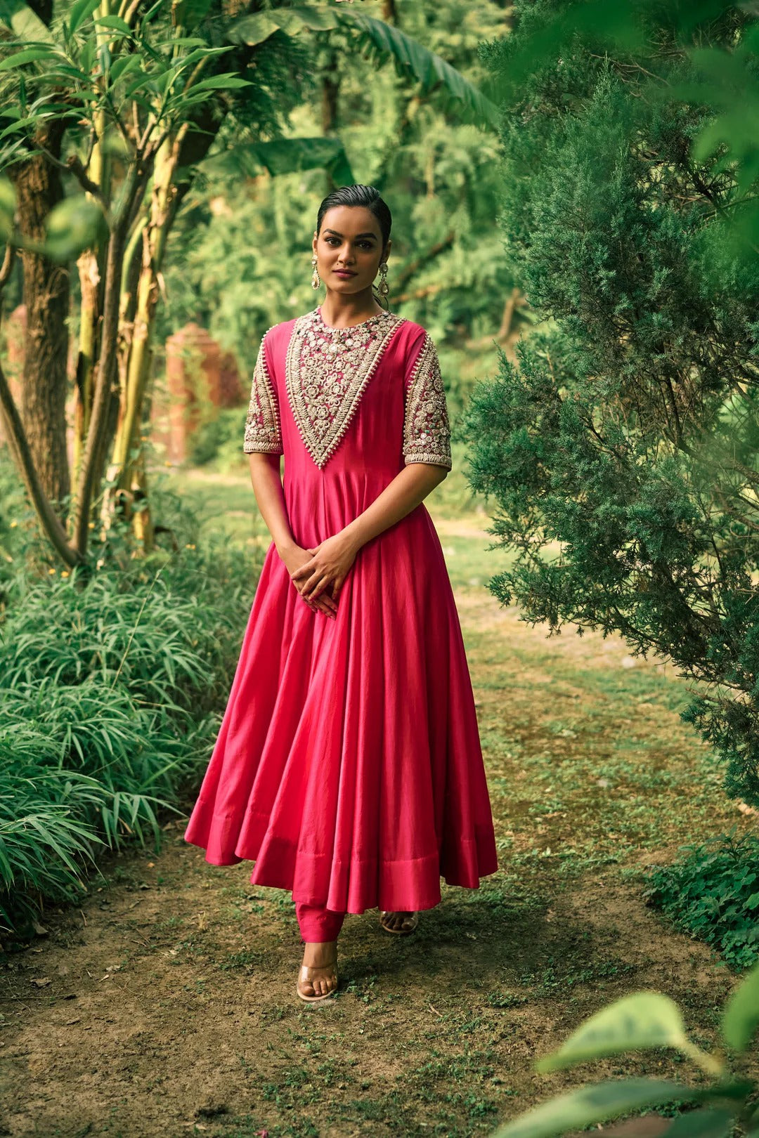 Farasha Pink Anarkali - MARKET