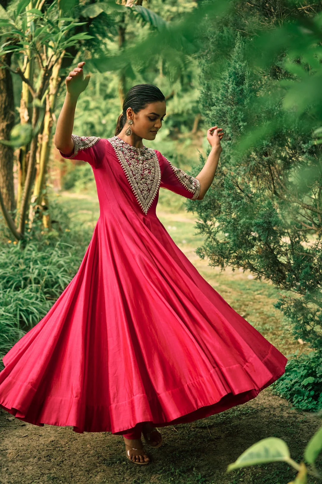 Farasha Pink Anarkali - MARKET