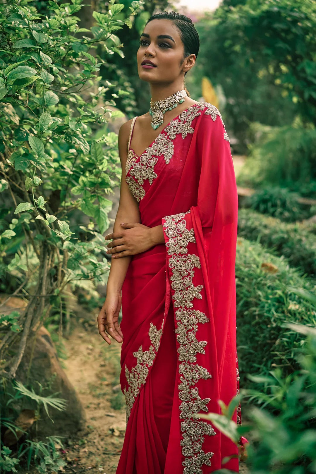 Farasha Pink Saree - MARKET