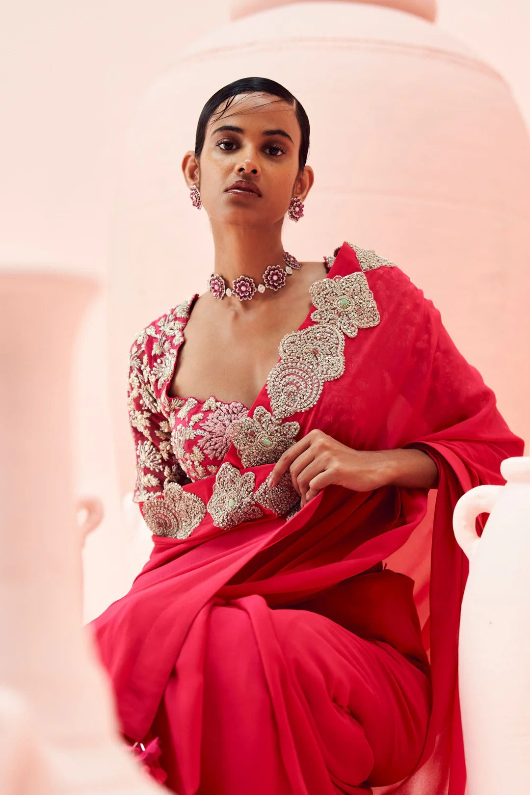 Fuchsia Saree with Bahaar Blouse - MARKET