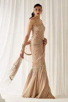 Biege Tube Corset With Saree - MARKET