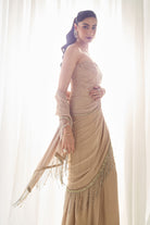 Biege Tube Corset With Saree - MARKET