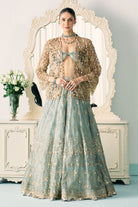 Aqua Tissue Lehenga With Jacket Set - MARKET
