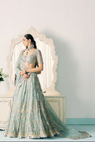 Aqua Tissue Lehenga Set - MARKET
