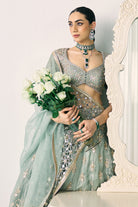 Aqua Tissue Lehenga Set - MARKET