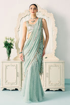 Aqua Mukaish Work Saree - MARKET