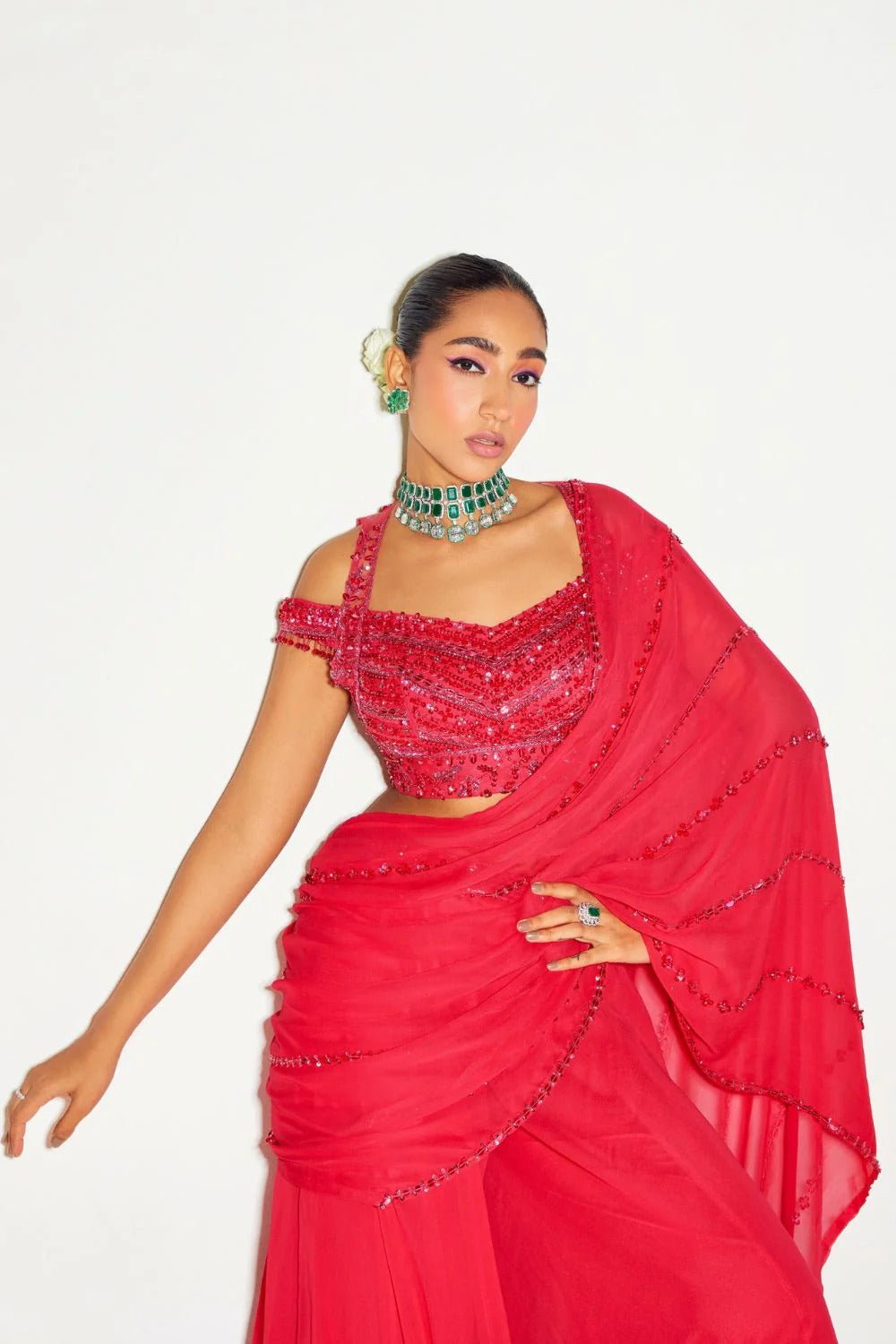 Hot Pink Tonal Saree - MARKET