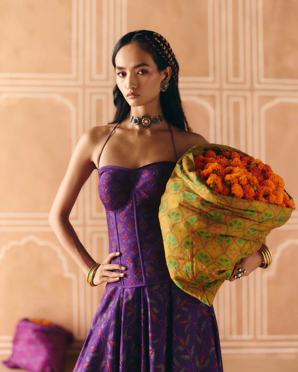 Imperial Violet Corset Co-ord - MARKET