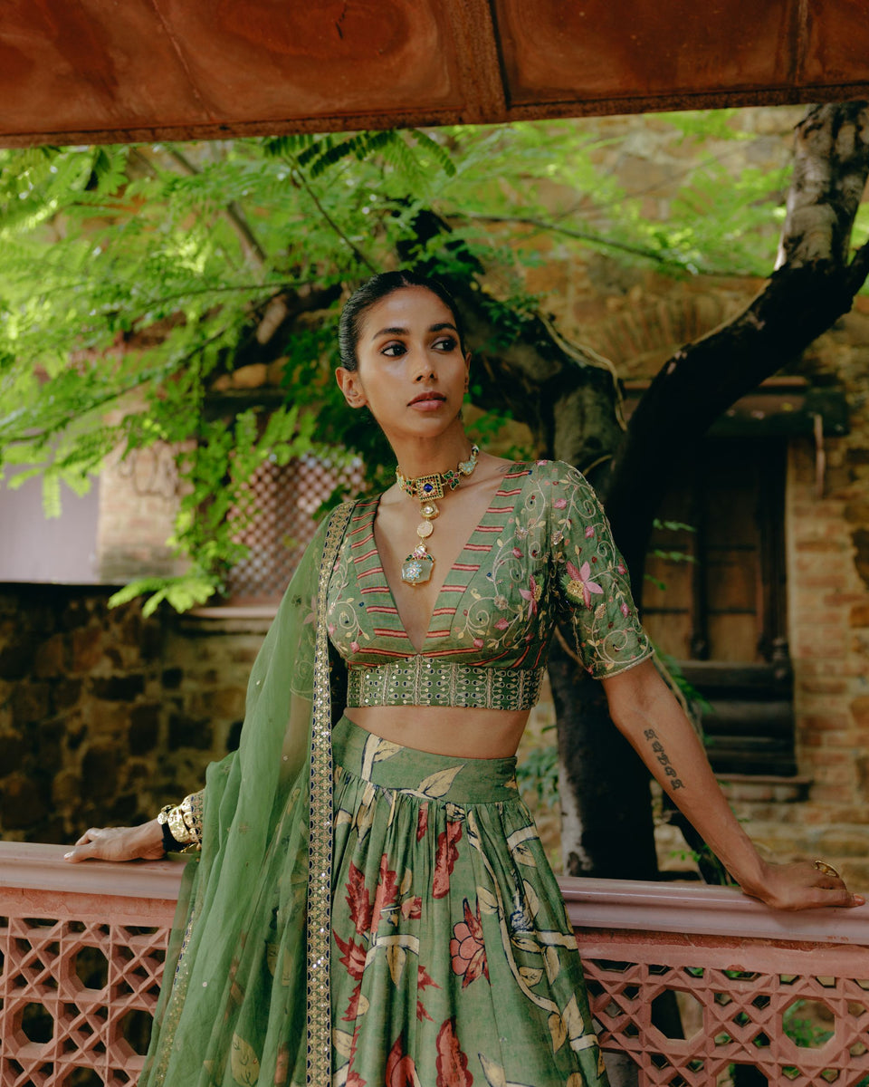 Jade Green Lehenga - MARKET