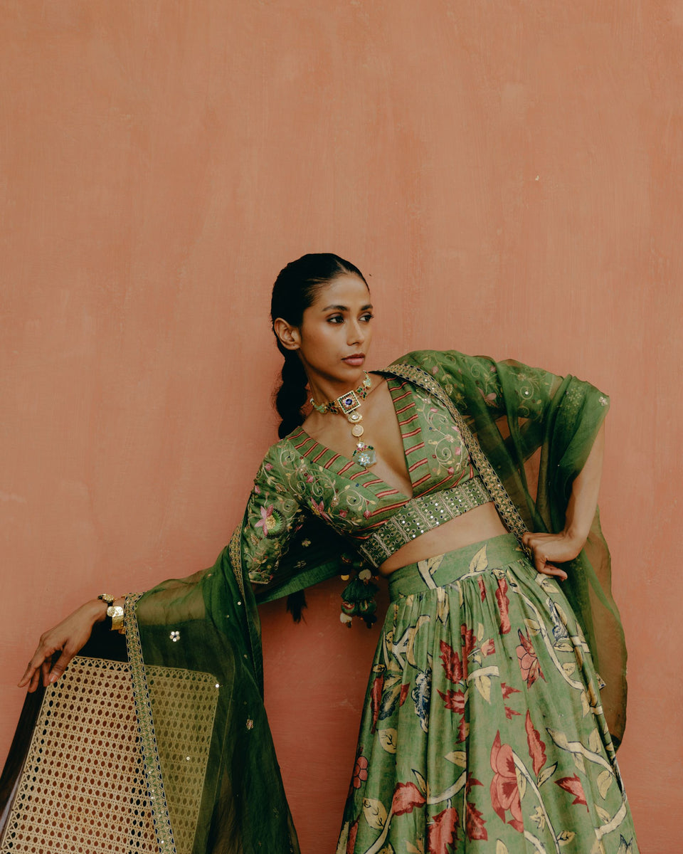 Jade Green Lehenga - MARKET